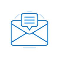 Message with documentation line icon. Information letter with important corporate data. vector