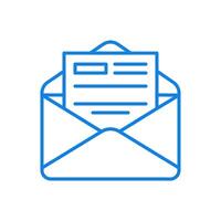 Contract email line icon. Signed deal in official documentation. vector