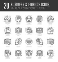 Line icons set. Trendy Modern flat thin linear stroke Business and Finance concept. vector