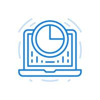 Infographic online statistics line icon. Business data and growth progress fluctuations. vector