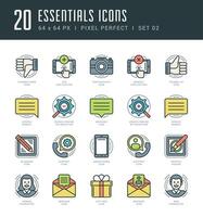 plano línea íconos colocar. de moda moderno Delgado lineal carrera esenciales objetos concepto vector