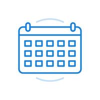 escritorio calendario línea icono. conveniente calendario organizador con información diseño. vector