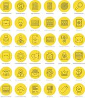 Flat line simple icons set. Thin linear stroke Essentials objects symbols. vector