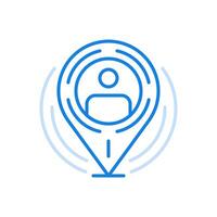 Location character line icon web navigation sign on map travel route mark online marker vector