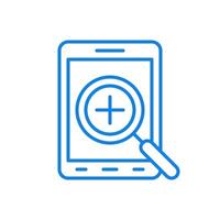 Checking electronic gadgets line icon. Testing devices and installed applications. vector