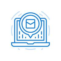 Online message line icon. Web chat application with correspondence and communication. vector