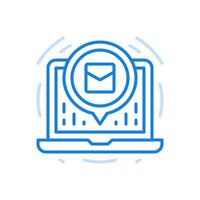 Online message line icon. Web chat application with correspondence and communication. vector