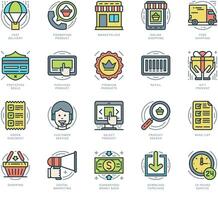 Flat line icons set. Trendy Modern thin linear stroke icons vector