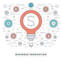 Flat line Business Innovations Concept illustration. vector