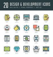 Line icons set. Trendy Modern flat thin linear stroke Design and Development concept. vector