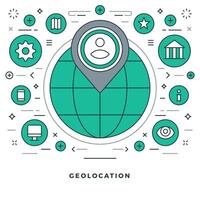 Flat line illustration. Modern thin linear stroke icons. vector