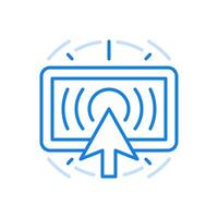 Enable online program line icon. State of art software with fast digital applications. vector