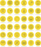 Flat line simple icons set. Thin linear stroke Essentials objects symbols. vector