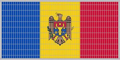 illustration of the flag of Moldova under the lattice. The concept of isolationism. No war. vector