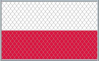 illustration of Poland flag under lattice. The concept of isolationism. No war. vector