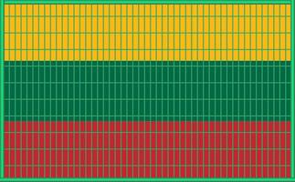 illustration of Lithuania flag under the lattice. The concept of isolationism. No war. vector