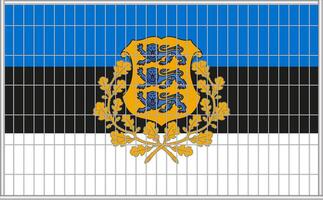 illustration of the flag of Estonia under the lattice. The concept of isolationism. No war. vector