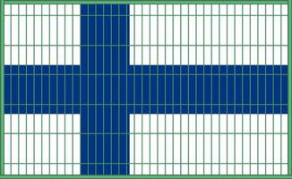 illustration of the flag of Finland under the lattice. The concept of isolationism. No war. vector
