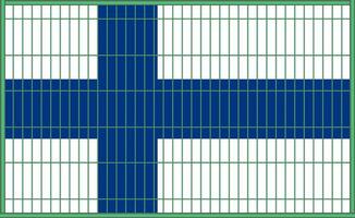 illustration of the flag of Finland under the lattice. The concept of isolationism. No war. vector