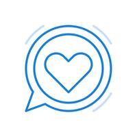 Declaration of love line icon. Romantic relationship people with mutual recognition. vector