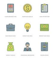 Flat line simple icons set. Thin linear stroke icons Essentials objects concept. vector