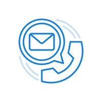 Voice notification email line icon. Modern technology call subscriber when new web message arrives. vector