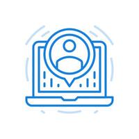 Online conference line icon. Technologies of web communication and remote work. vector