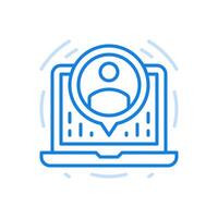 Online conference line icon. Technologies of web communication and remote work. vector