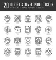 Line icons set. Trendy Modern flat thin linear stroke Design and Development concept. vector