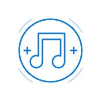 Music playlist line icon. Digital apps with lists of your favorite tunes. vector