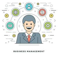 Flat line Business Management or Support Concept. illustration. vector