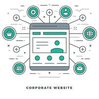 Flat line illustration. Modern thin linear stroke icons. vector