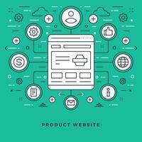 Flat line Online Shopping and Product website. illustration. vector