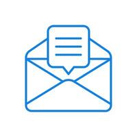 Letter email line icon. Online information message web list in envelope. vector