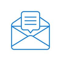 letra correo electrónico línea icono. en línea información mensaje web lista en sobre. vector