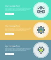 plano línea negocio concepto web sitio pancartas conjunto vector
