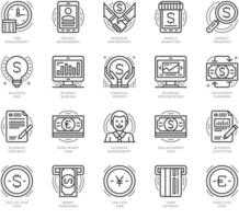 Flat line icons set. Trendy Modern thin linear stroke icons Business and Finance concept vector