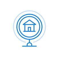 Smart home symbol line icon. Modern online technologies with concept of full automation. vector