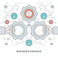 Flat line Business Process Concept illustration. vector
