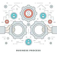 Flat line Business Process Concept illustration. vector