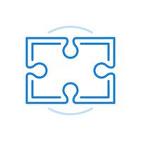 Detail of puzzle line icon. Puzzle element for creative assembly solutions. vector