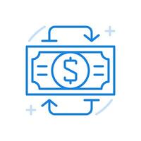 Currency exchange line icon. Financial transactions of individual and banking segment. vector