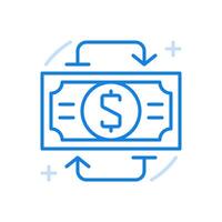 Currency exchange line icon. Financial transactions of individual and banking segment. vector