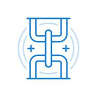 Strengthening workflow line icon. Linked chain links. vector