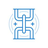 Strengthening workflow line icon. Linked chain links. vector