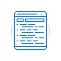 Programming process line icon. Website development process and data coding. vector