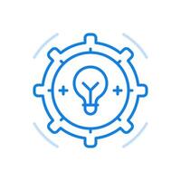 Idea formation process line icon. Constructive creative thinking and successful brainstorming. vector