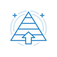 Maslow pyramid growth up line icon.. Hierarchy psychological human needs self actualization and achievement. vector