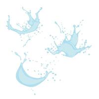 Set of water splashes with splashes vector