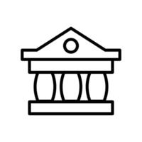 black line icon government building isolated on white background vector